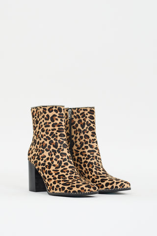 Coach Brown & Black Printed Hair Ankle Boot