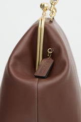 Coach Leather Large Kisslock Frame Bag
