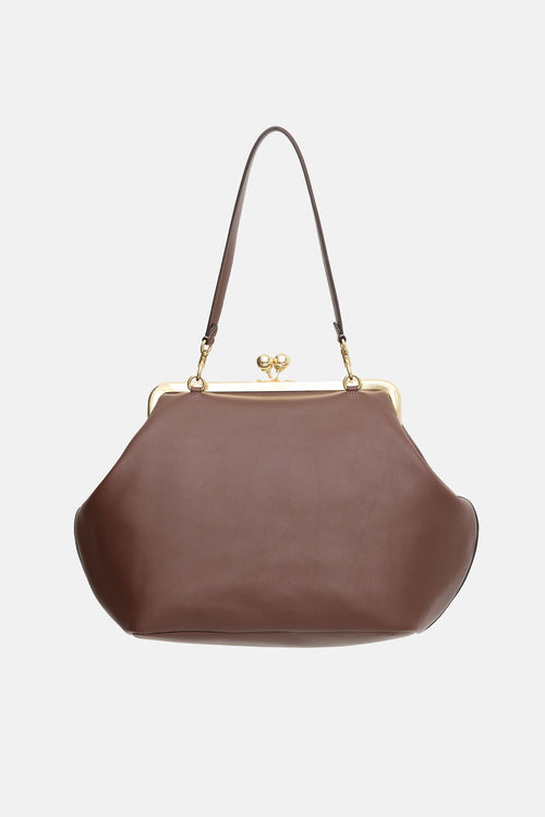 Coach Leather Large Kisslock Frame Bag