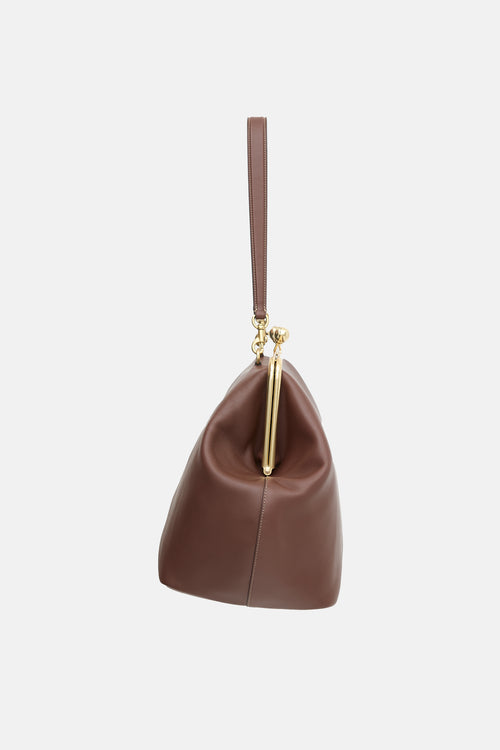 Coach Leather Large Kisslock Frame Bag