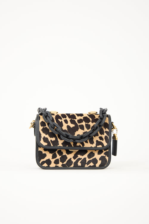 Coach Patterned Hair Rogue Chain Bag