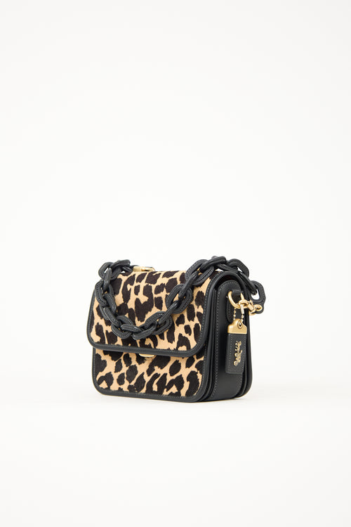 Coach Patterned Hair Rogue Chain Bag