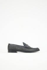 Coach Raffia & Leather Woven Jolene Loafer