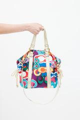 Coach Red & Multicolour Poppy C Spotlight Tote Bag