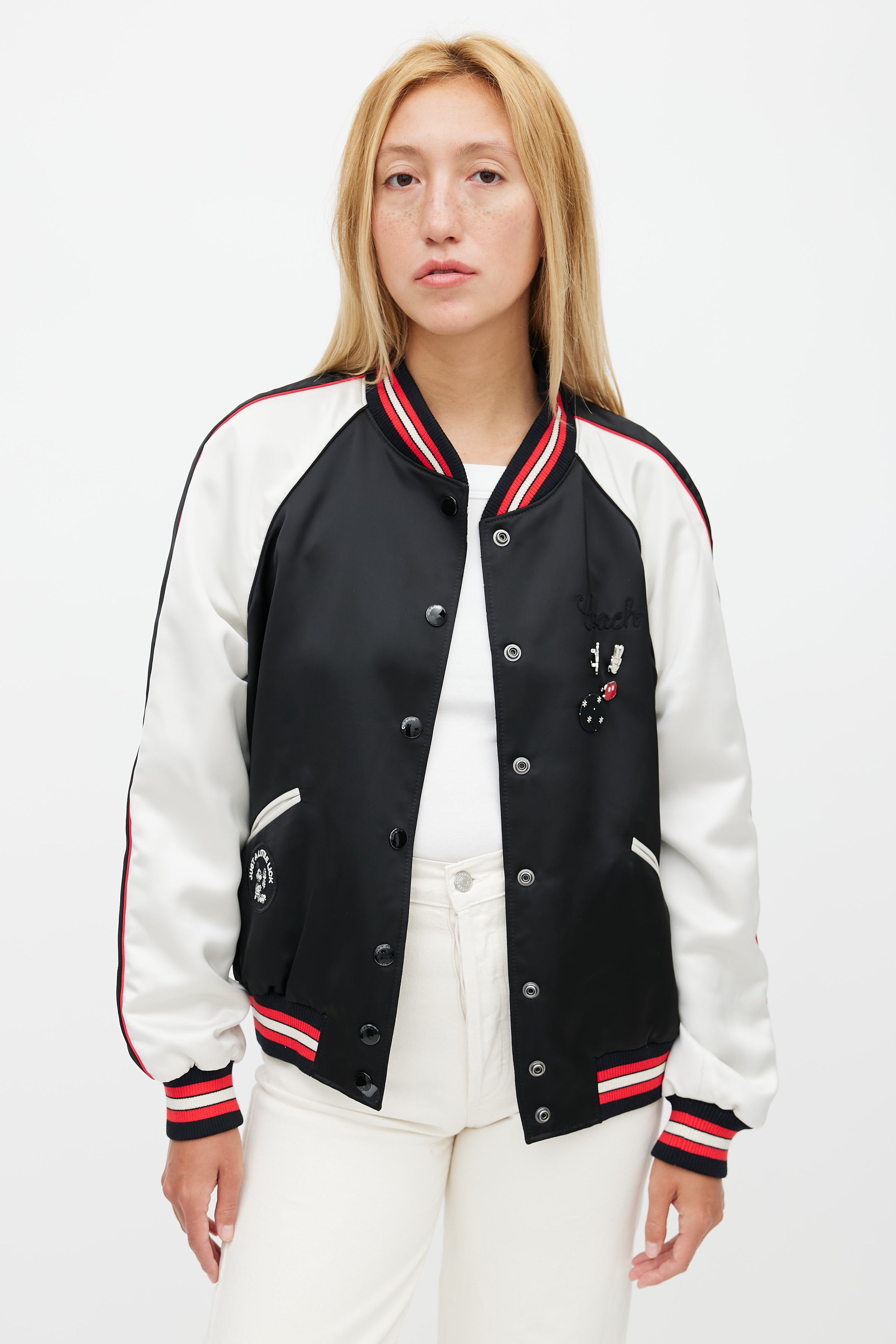 Coach // x Disney Black & Multicolour Satin Jacket – VSP Consignment