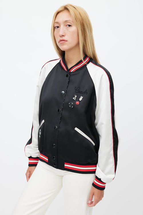 Coach x Disney Black & Multicolour Satin Jacket
