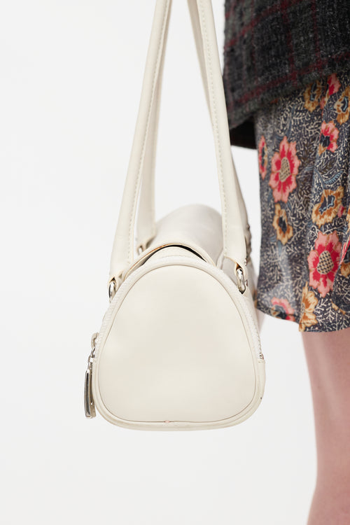 Cole Haan White Leather Alexa Barrel Bag