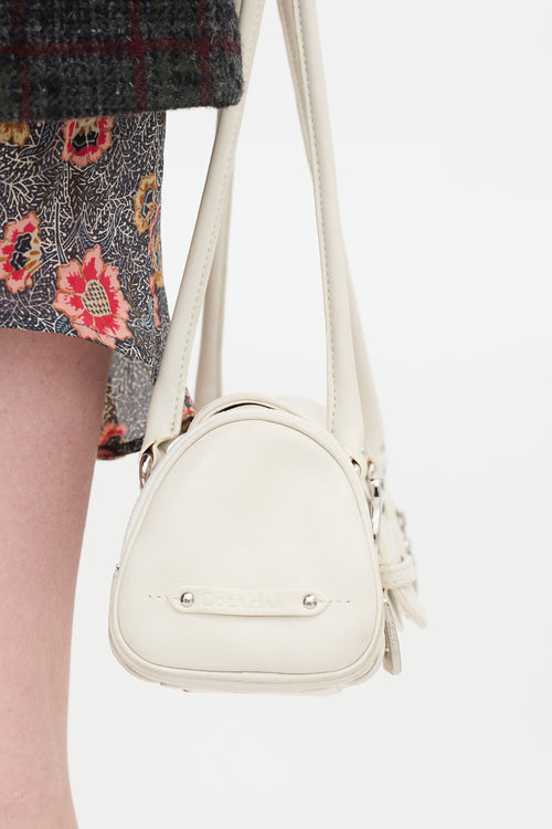 Cole Haan White Leather Alexa Barrel Bag