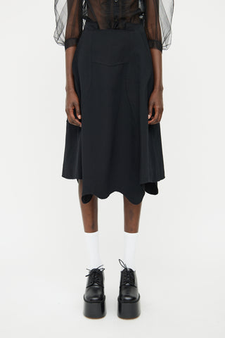 Comme des Garçons Black Full Raw Edge Skirt