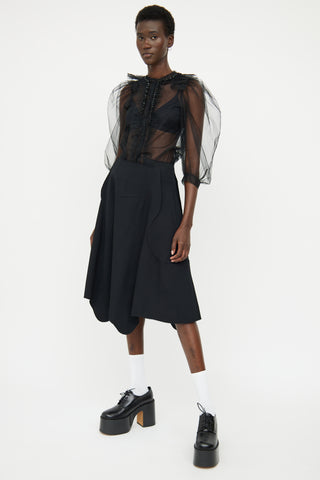 Comme des Garçons Black Full Raw Edge Skirt