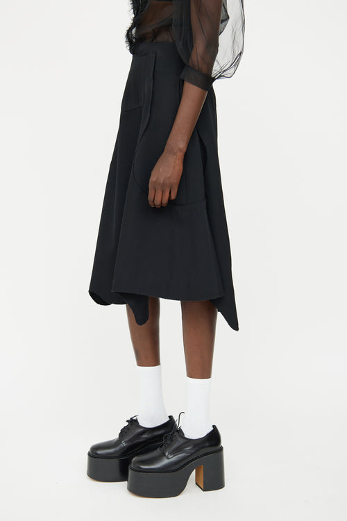 Comme des Garçons Black Full Raw Edge Skirt