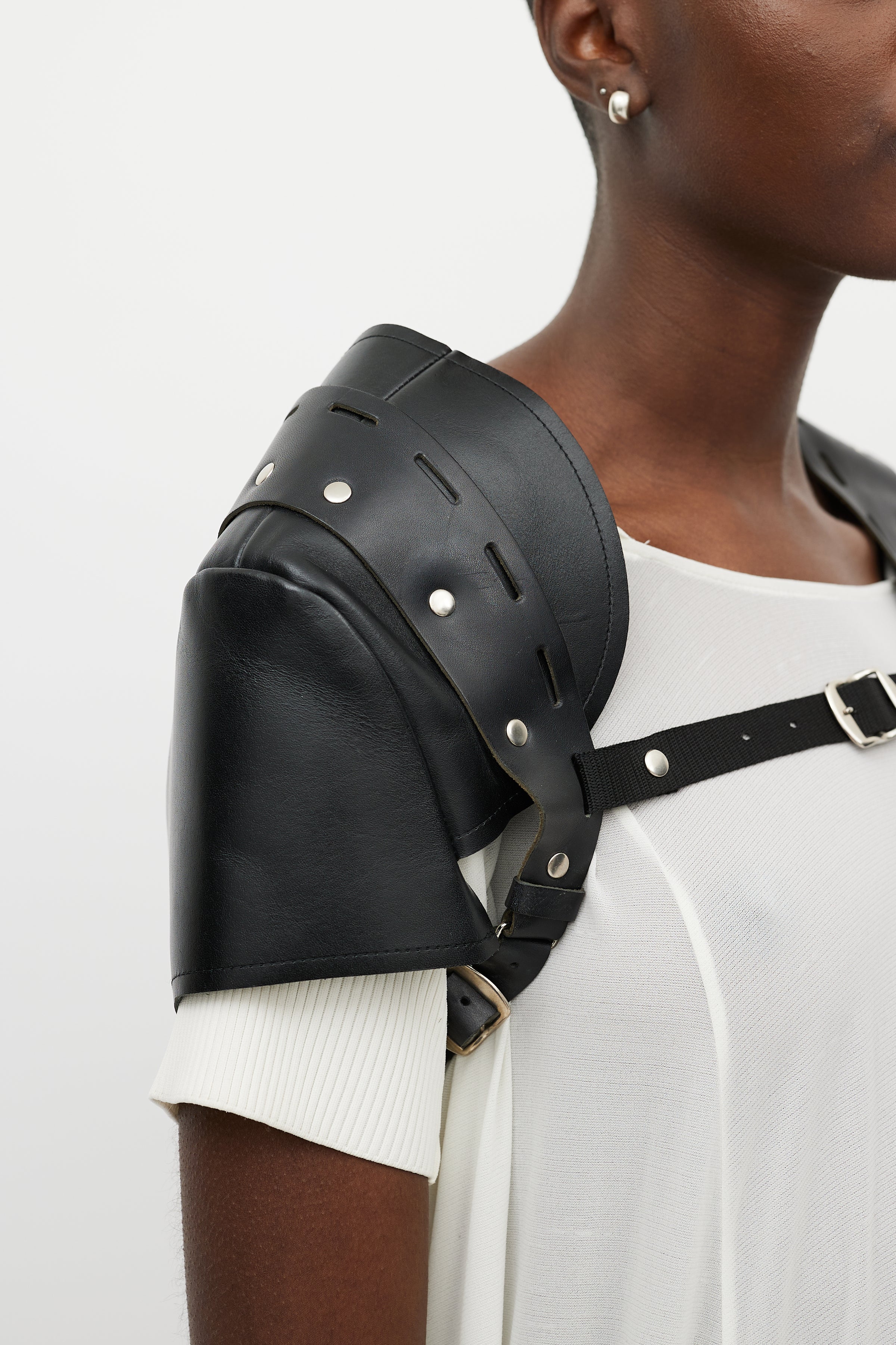 Comme des Garçons // SS 2010 Black Leather Shoulder Pad Harness 