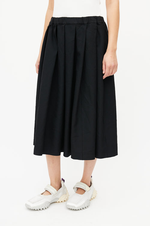 Comme des Garçons BLACK Black Pleated Midi Skirt