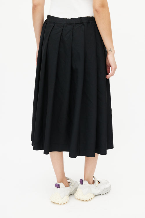 Comme des Garçons BLACK Black Pleated Midi Skirt