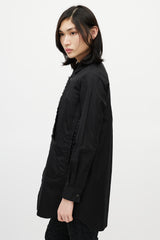 Comme des Garçons Black Cotton & Tulle Ruffle Shirt