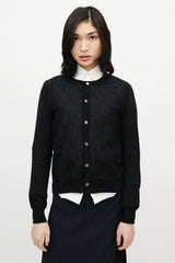 Comme des Garçons Black Knit & Lace Front Cardigan