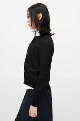 Comme des Garçons Black Knit & Lace Front Cardigan