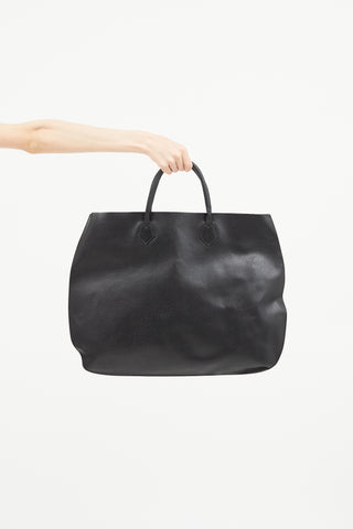 Comme des Garçons Black Leather Large Tote Bag