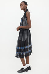 Comme des Garçons Black & Multicolour Floral Embroidered Sheer Dress