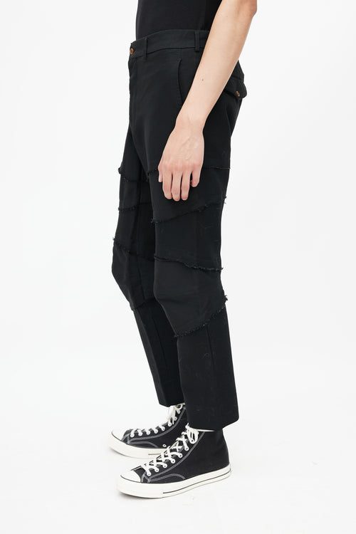 Comme des Garçons Black Panelled Distressed Trouser