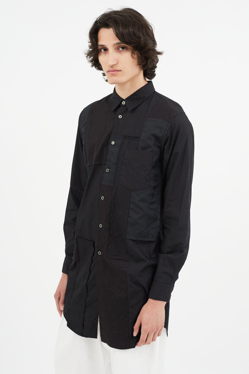 Comme des Garçons Black Patchwork Panelled Shirt
