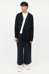 Comme des Garçons Black Wool Asymmetrical Cardigan