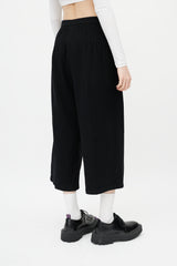 Comme des Garçons Black Wool Smocked Trouser