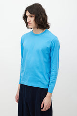 Comme des Garçons Blue & Black Logo Top