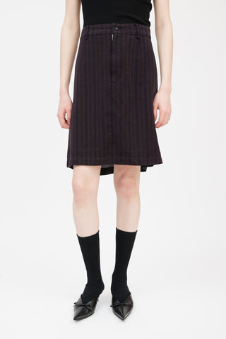Comme des Garçons Brown & Multicolour Striped Deconstructed Skirt
