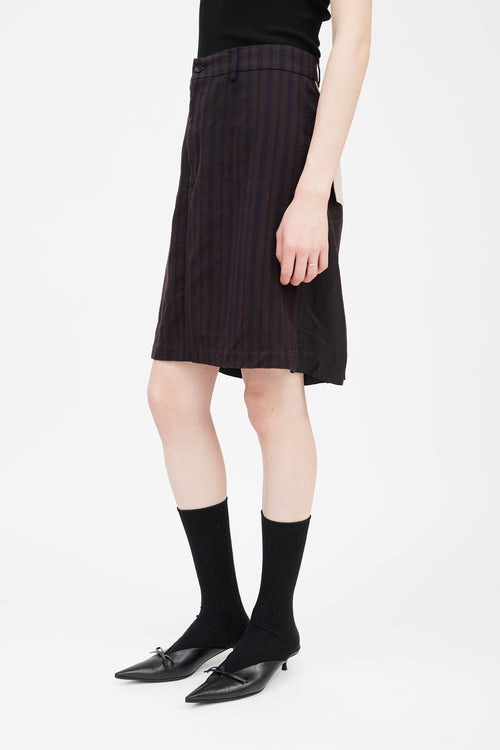 Comme des Garçons Brown & Multicolour Striped Deconstructed Skirt