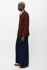 Comme des Garçons Brown Wool Zip Blazer