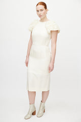 Comme des Garçons Cream Crochet Floral Dress