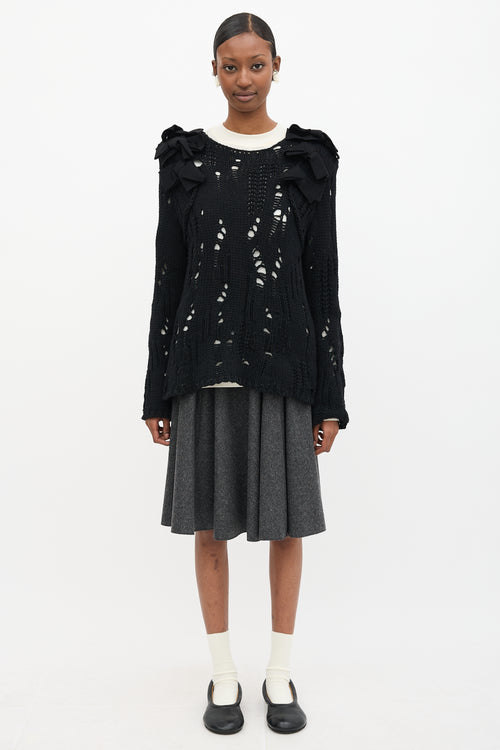 Comme des Garçons Distressed Bow Sweater