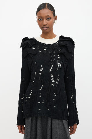 Comme des Garçons Distressed Bow Sweater