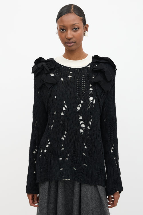 Comme des Garçons Distressed Bow Sweater