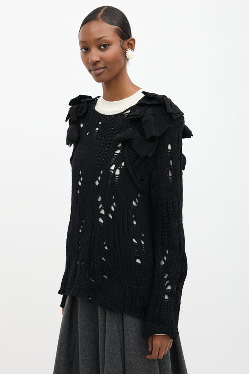 Comme des Garçons Distressed Bow Sweater