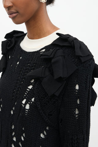 Comme des Garçons Distressed Bow Sweater