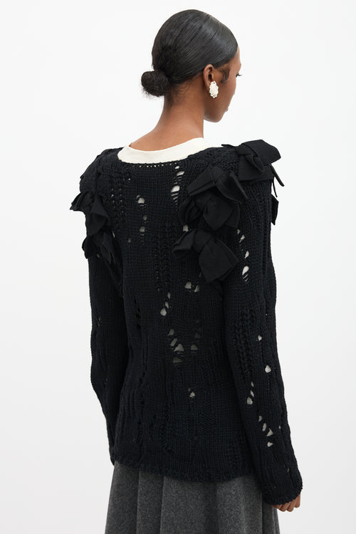 Comme des Garçons Distressed Bow Sweater