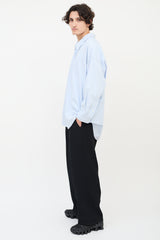 Comme des Garçons FW 1997 Black Wool & Nylon Pleated Wide Leg Trouser