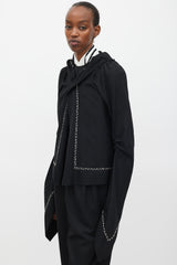 Comme des Garçons FW 2003 Black & White Wool Stitched  Jacket