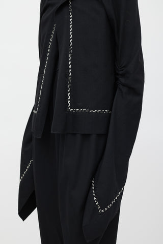 Comme des Garçons FW 2003 Black & White Wool Stitched  Jacket