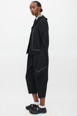 Comme des Garçons FW 2003 Black & White Wool Stitched  Jacket