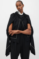 Comme des Garçons FW 2003 Black & White Wool Stitched  Jacket