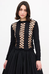 Comme des Garçons FW 2004 Lace Up Panel Sweater