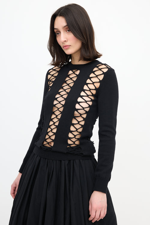 Comme des Garçons FW 2004 Lace Up Panel Sweater