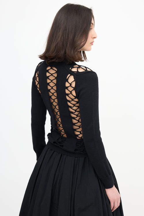 Comme des Garçons FW 2004 Lace Up Panel Sweater