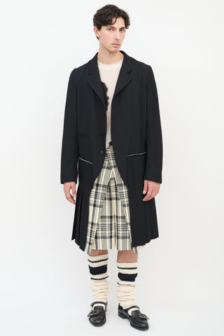 Comme des Garçons FW 2013 Black Wool Pleated Coat