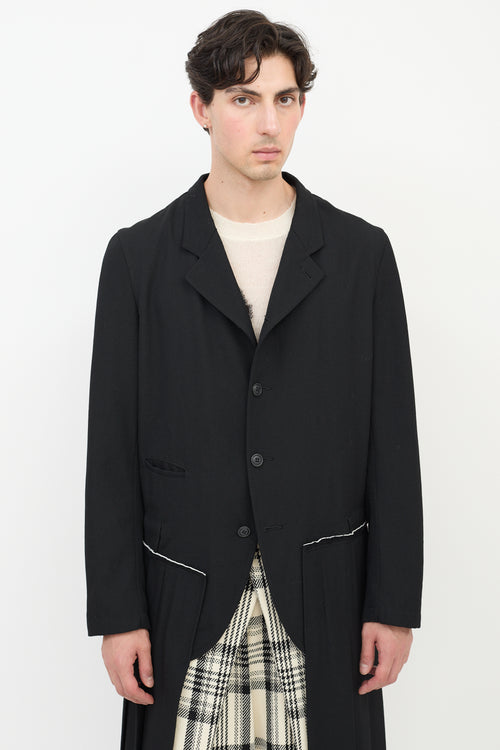 Comme des Garçons FW 2013 Black Wool Pleated Coat