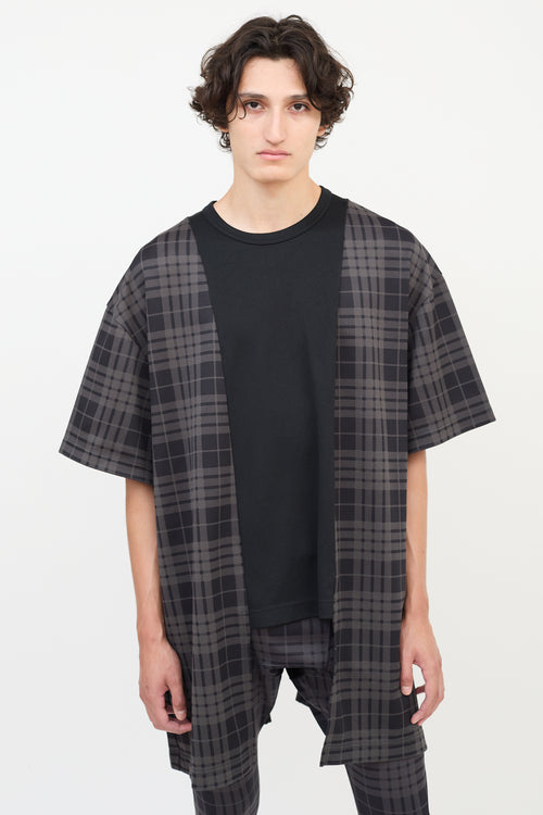 Comme des Garçons FW 2021 Black & Dark Grey Check T-Shirt & Pants Co-Ord Set