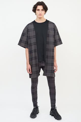 Comme des Garçons FW 2021 Black & Dark Grey Check T-Shirt & Pants Co-Ord Set